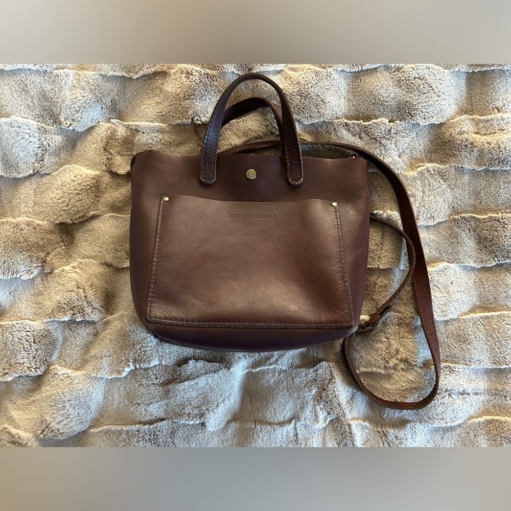 Portland Leather Goods Mini Crossbody, Cognac with lots of patina! 🥃